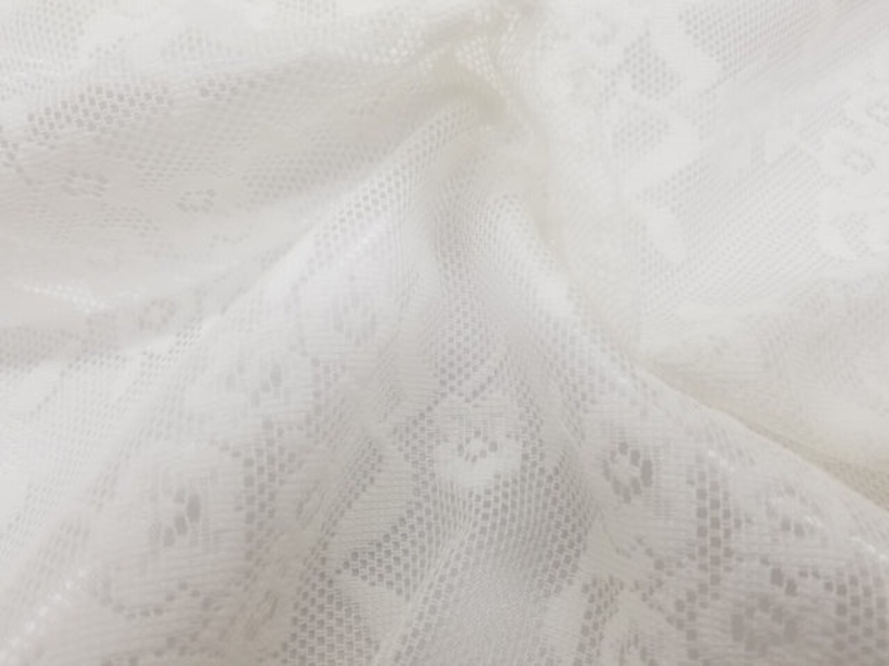 1 Yard Ivory Daisy Embroidery Mesh Tulle Net Fabric for Lingerie Bridal 54 Inches Wide